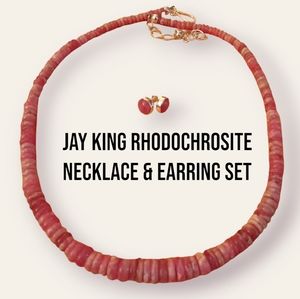 Jay King Rhodochrosite Necklace & Earrings Set